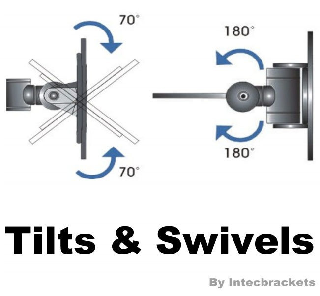 An image of Swivel & tilt. TVs up to 27". Max VESA 100x100