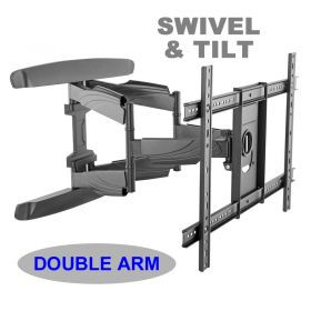 An image of Double arm. Swivel & tilt . TVs up to 70". Max VESA 600x400